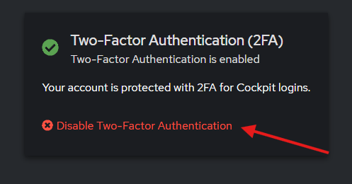 Disable 2FA button