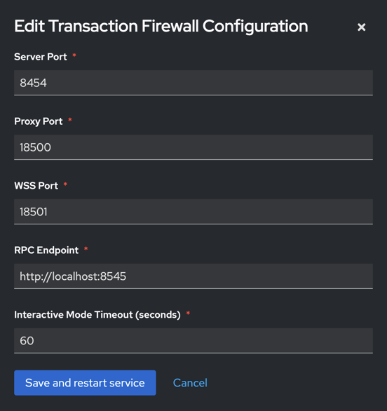 Firewall settings