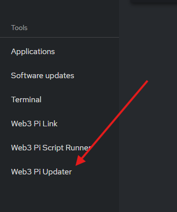 Web3 Pi Updater in Cockpit